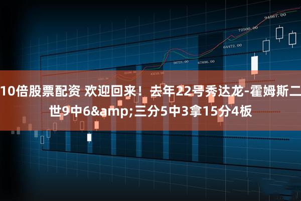 10倍股票配资 欢迎回来！去年22号秀达龙-霍姆斯二世9中6&三分5中3拿15分4板